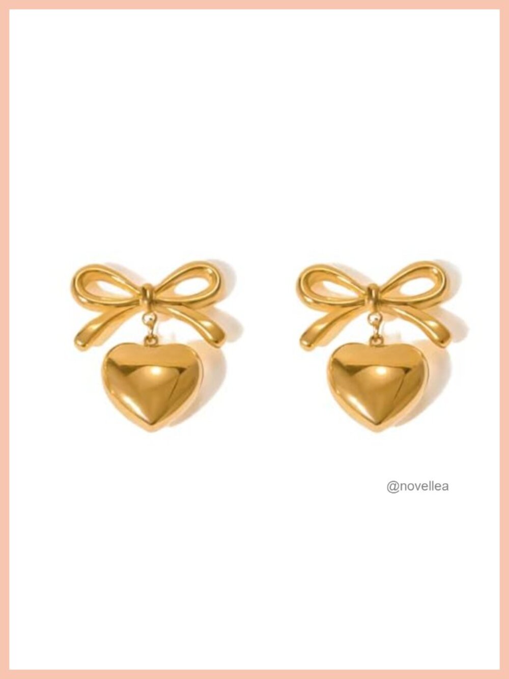 18K Gold Plated Waterproof Stainless Steel Drop Dangle Earrings for Women